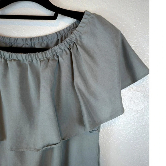 Soft Surroundings Green Ruffle top dress Size Medium - Picture 3 of 8